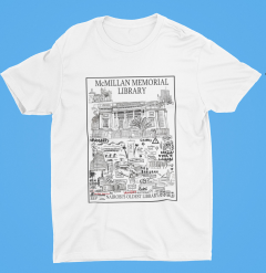 T-Shirt with McMillan Memorial Library Artwork