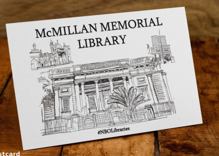 Set of 4 Postcards with McMillan Memorial Library Artwork