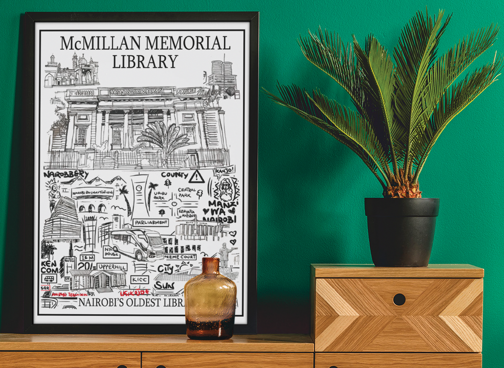 Unframed Wall Poster with McMillan Memorial Library Artwork